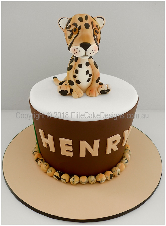 Cheetah Safari Birthday cake for boys